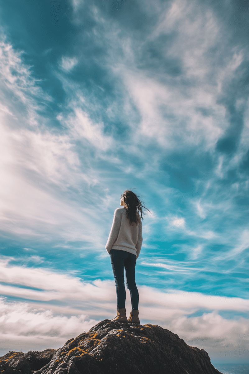 Entrepeneur Women looking out to sky for navigating tax returns